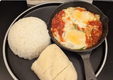 Shakshuka with Rice and Bread