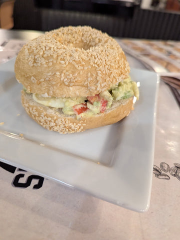 Avocado Salad in Bagel