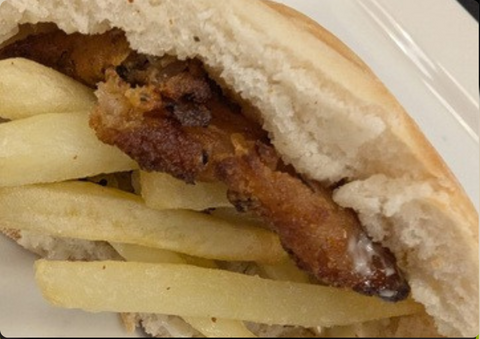 Schnitzel and Fries in Pita